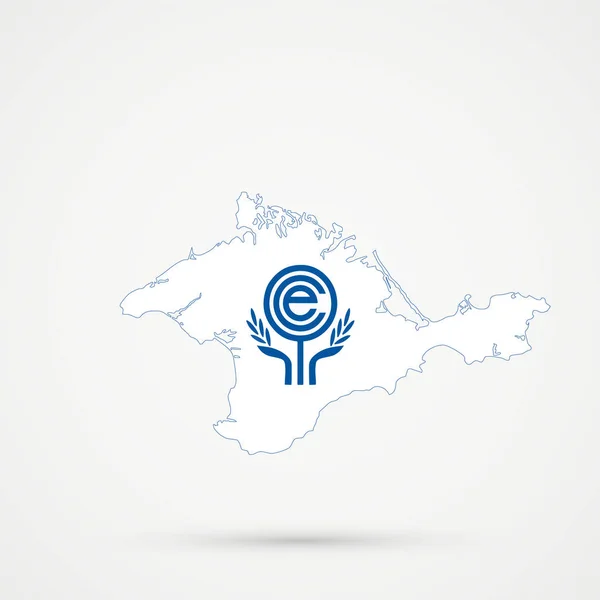 Kaart Van Republiek Van Krim Organisatie Voor Economische Samenwerking Eco — Stockvector