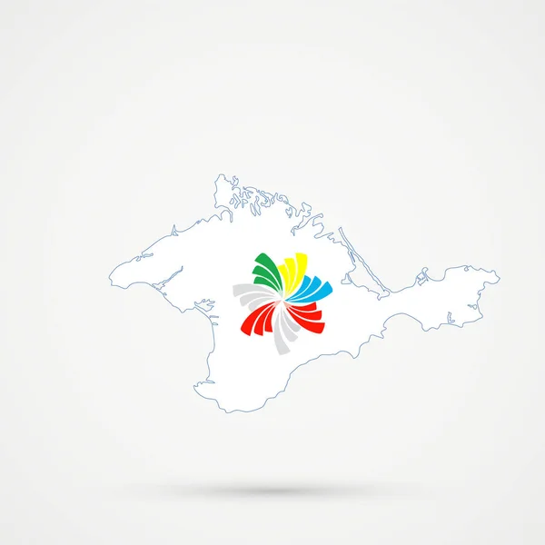 República Crimeia Mapa Cores Bandeira Aliança Pacífico Vetor Editável — Vetor de Stock