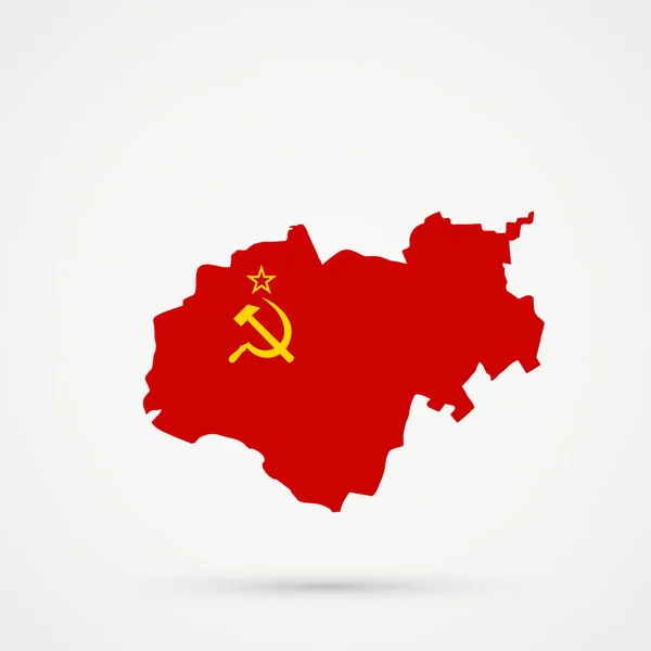 Mapa Kabardino Balkar Republic União Das Repúblicas Socialistas Soviéticas Urss — Vetor de Stock