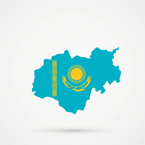 Mappa Kabardino Balkar Republic Colori Della Bandiera Kazaka Vettore Modificabile — Vettoriale Stock