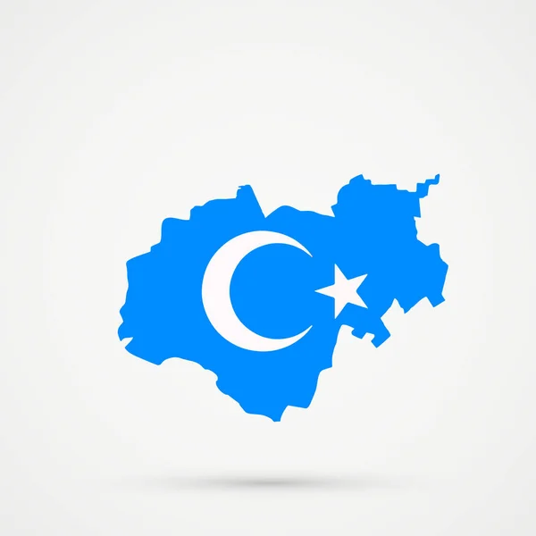 Carte Kabardino Balkar Republic Couleurs Drapeau Xinjiang Vecteur Modifiable — Image vectorielle