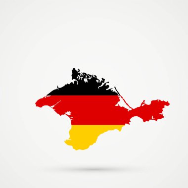 Kırım Cumhuriyeti harita Almanya bayrağı renk, düzenlenebilir vektör.