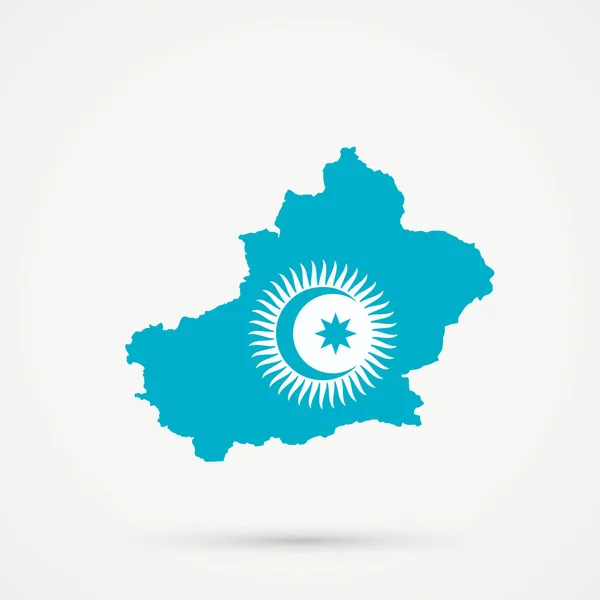 Ouyghouristan (Turkestan oriental, Xinjiang) carte en Conseil turc f — Image vectorielle