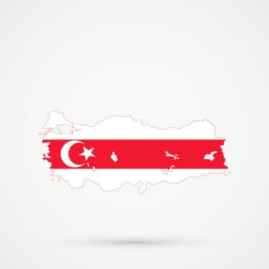 Lipka Tatarları 'ndaki Türkiye haritası etnik gruplar bayrak rengi, düzenlenebilir vektör.