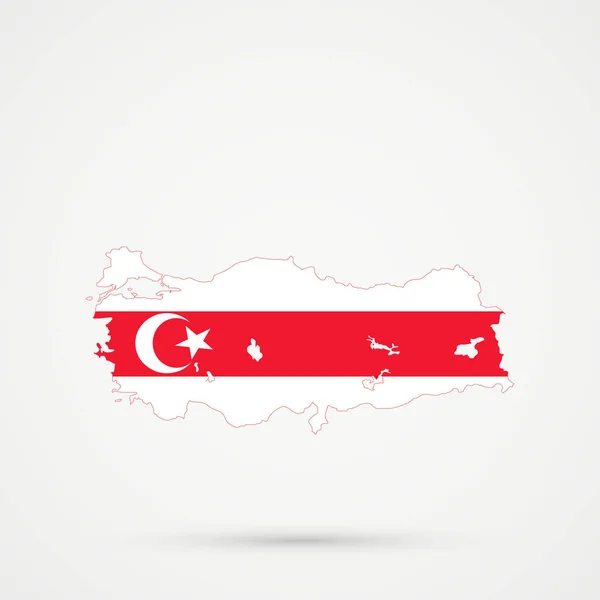 Turquía mapa en Lipka tártaros grupos étnicos bandera colores, vector editable. — Vector de stock