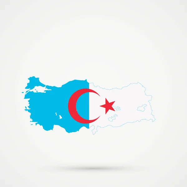 Turquie carte en groupes ethniques turkmènes syriens couleurs du drapeau, vecteur modifiable. — Image vectorielle