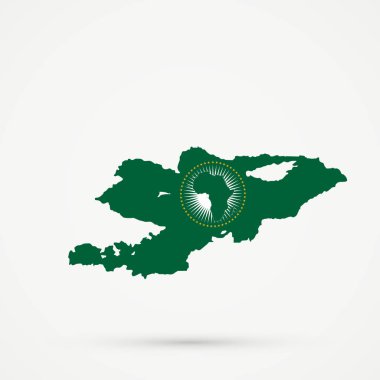 Afrika Birliği (Au) bayrak renkleri Kırgızistan haritası, vecto vecto