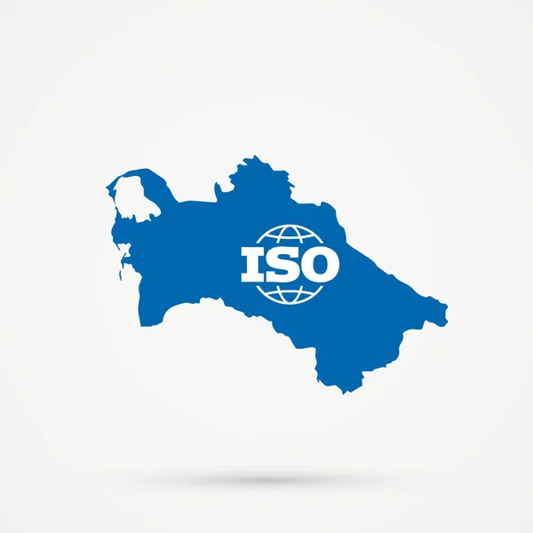 Turkmenistan karta i internationella organisationen för standardisering (ISO) flagga färger, redigerbar vektor. — Stock vektor