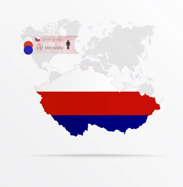 Etnias República Checa Grupo Étnico Moravians Mapa República Tcheca Combinada — Vetor de Stock