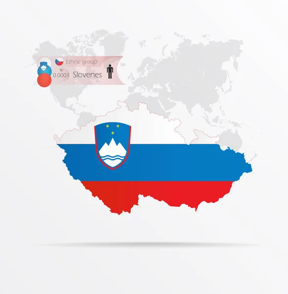 Etnias República Checa Grupo Étnico Esloveno Mapa República Checa Combinado — Vetor de Stock