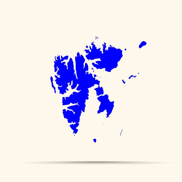 Azul Svalbard Spitsbergen Spitzbergen Mapa Ilustración — Vector de stock