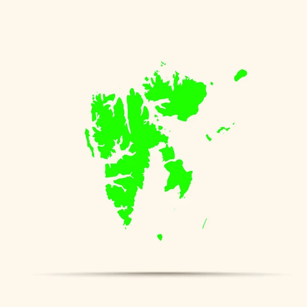 Zöld Svalbard Spitsbergen Spitzbergen Térkép Illusztráció — Stock Vector
