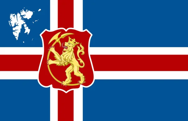Svalbard Spitsbergen Icono Del Vector Bandera Spitzbergen — Archivo Imágenes Vectoriales