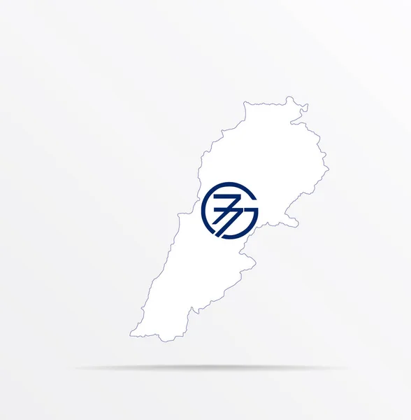 Vectorkaart Republiek Libanon Combinatie Met Vlag Van Groep Van G77 — Stockvector