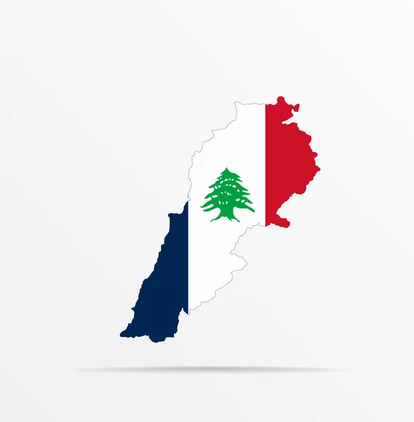 Carte Vectorielle République Liban Combinée Avec Liban Pendant Mandat Français — Image vectorielle