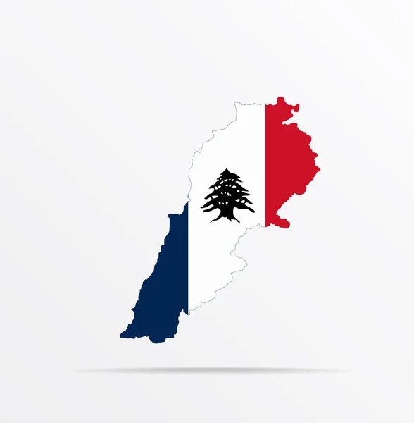 Carte Vectorielle République Liban Combinée Avec Liban Pendant Mandat Français — Image vectorielle