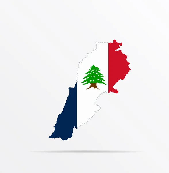 Carte Vectorielle République Liban Combinée Avec Liban Pendant Mandat Français — Image vectorielle