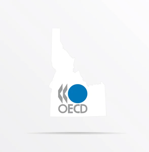 Vektorkarta Staten Idaho Kombination Med Oecd Flaggan — Stock vektor