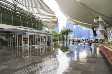 Singapore, Singapur - Eylül, 2017 yaklaşık: Marina Bay tarafından Artscience Müzesi, Singapore, Bayfront.