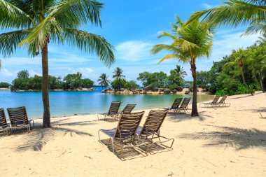 The Beach of Sentosa Island in Singapore town, Singapore. clipart