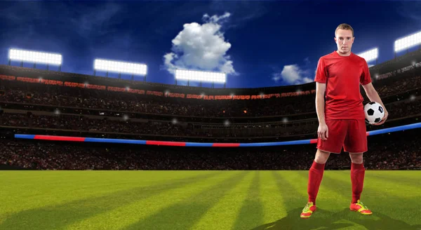 Male Soccer Football Player Field — Stock Photo, Image