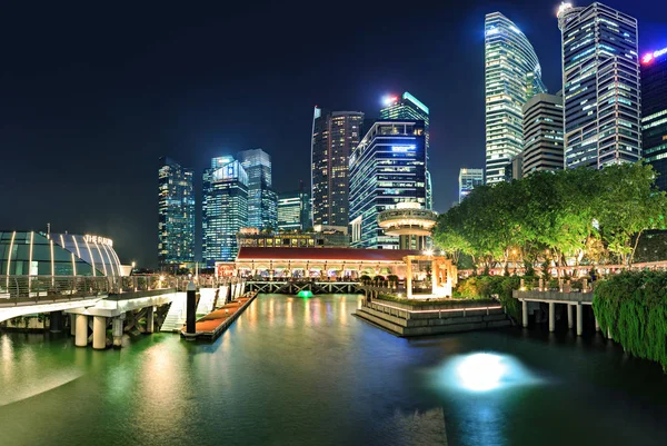 Singapur Singapur Circa Septiembre 2017 Horizonte Ciudad Singapur Noche Singapur — Foto de Stock