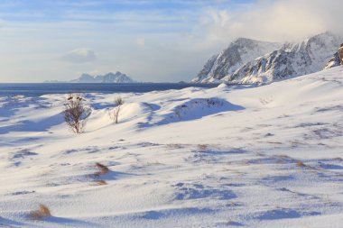 Lofoten Adaları west sonuna yakın bir i Lofoten Köyü, Norveç