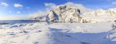 Lofoten Adaları west sonuna yakın bir i Lofoten Köyü, Norveç