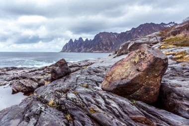 Norveç 'teki Tungeneset pikniğinden Senja Adası manzarası