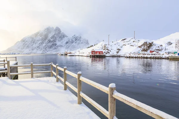 Fisherman Village Sund Lofoten Szigetek Norvégia — Stock Fotó