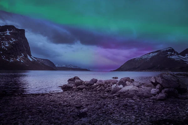 Vista Del Paesaggio Dell Isola Senja Oltre Circolo Polare Norvegia — Foto Stock