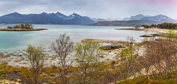 Vista Del Paisaje Isla Senja Más Allá Del Círculo Polar — Foto de Stock