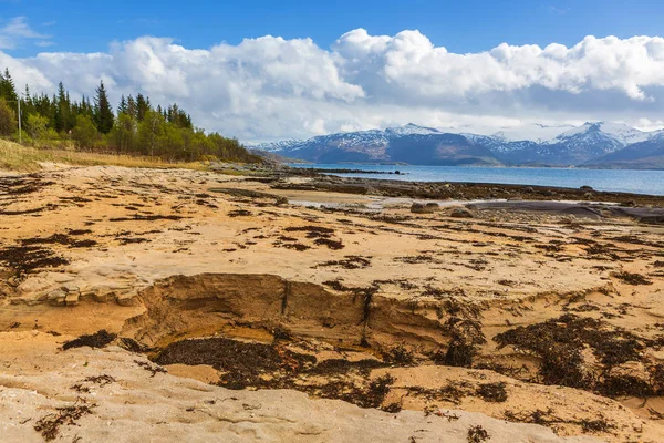 Vista Paisagem Ilha Senja Além Círculo Polar Noruega — Fotografia de Stock