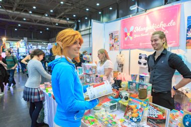 Leipzig, Almanya - 16 Mart 2018: Manga-çizgi-Kongre Kitap Fuarı Leipziger Buchmesse 2018 yılında Leipzig, Almanya