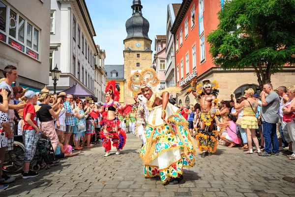 Coburg Německo Července 2016 Neidentifikovaný Samba Tanečnice Účastní Každoroční Festival — Stock fotografie