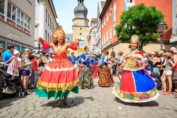 Coburg Alemania Julio 2016 Bailarín Samba Identificado Participa Festival Anual — Foto de Stock