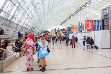 Leipzig, Almanya - 16 Mart 2018: Manga-çizgi-Kongre Kitap Fuarı Leipziger Buchmesse 2018 yılında Leipzig, Almanya