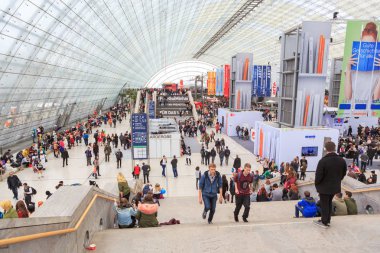 Leipzig, Almanya - 16 Mart 2018: Kitap Fuarı Leipziger Buchmesse 2018 yılında Leipzig, Almanya