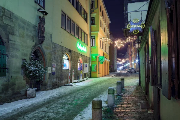 Coburg Germany Circa January 2010 Wintry Streets Coburg Night Bavaria — Stock Photo, Image