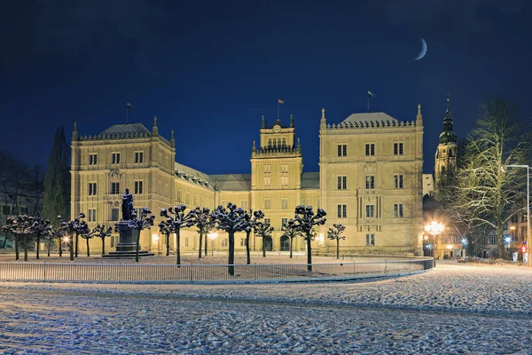 Coburg Německo Cca Leden 2016 Zimní Pohled Ehrenburg Paláce Noci — Stock fotografie