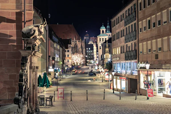 Nuremberg Alemania Circa Octubre 2016 Las Calles Nuremberg Por Noche —  Fotos de Stock