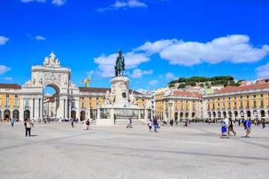 Lisbon, Portekiz - Ekim, 2016 yaklaşık: Praça yapmak Comercio Lizbon şehir, Portekiz.