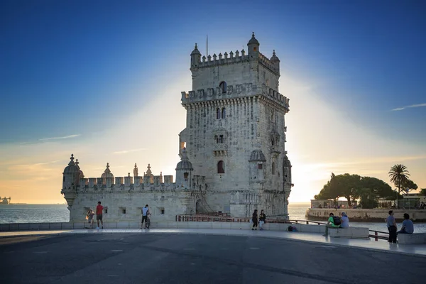 Lisboa Portugal Circa Octubre 2016 Castillo Torre Belem Belem Cerca — Foto de Stock