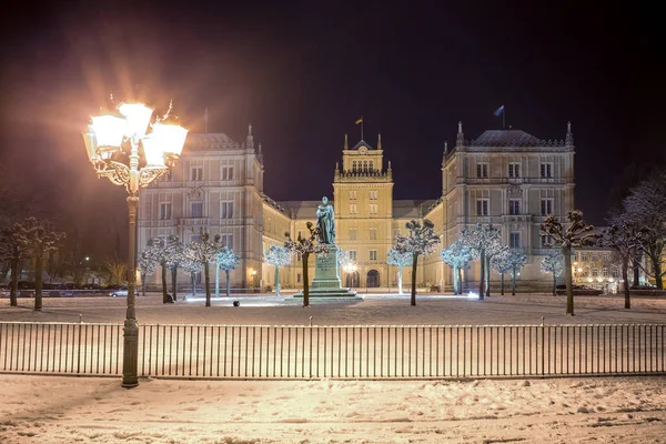 Vista Invernal Del Palacio Ehrenburg Por Noche Coburgo Alemania —  Fotos de Stock