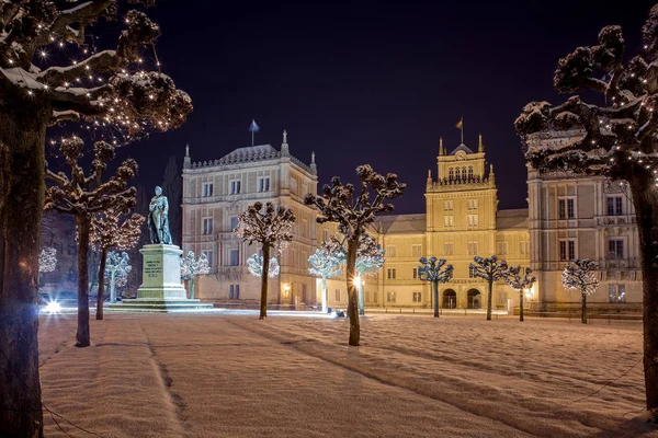 Vue Hivernale Palais Ehrenburg Nuit Cobourg Allemagne — Photo