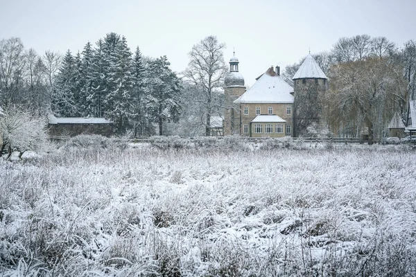 Cenas Wintry Castelo Untersiemau Coburg Baviera Alemanha — Fotografia de Stock