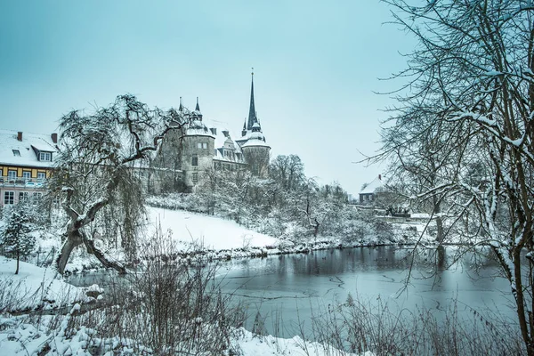 Escenas Invernales Del Castillo Ahorn Coburgo Baviera Alemania —  Fotos de Stock