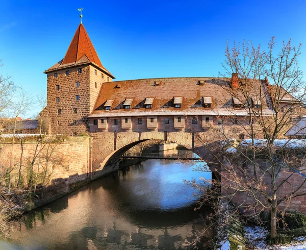 Riverside Pegnitz River Nuremberg Town Germany — Stock Photo, Image