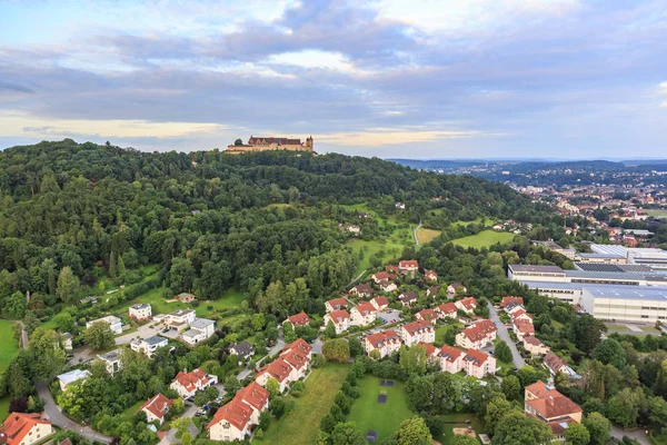Veste 堡垒的空气看法在科堡 巴伐利亚 — 图库照片