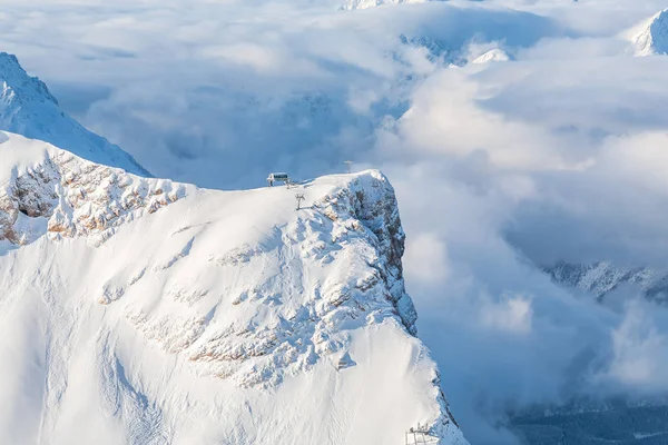 Narciarskim Zugspitze Alpach Pobliżu Garmisch Partenkirchen Niemcy Europa — Zdjęcie stockowe